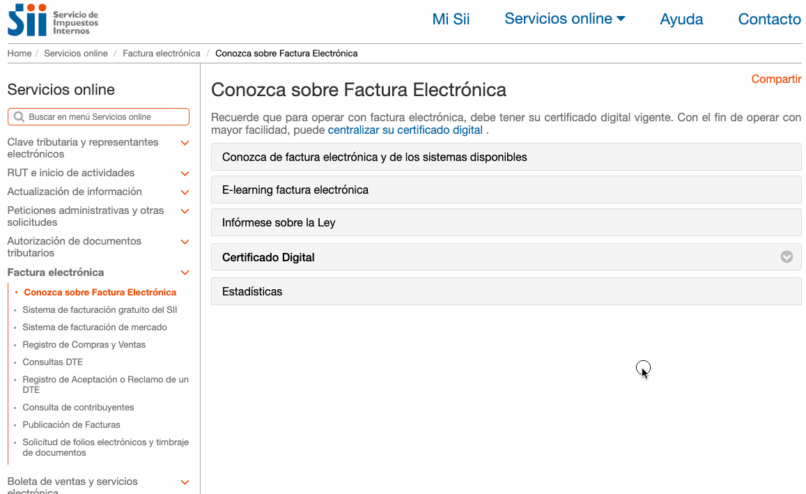 Ingresar a Certificado Digital y centralizar