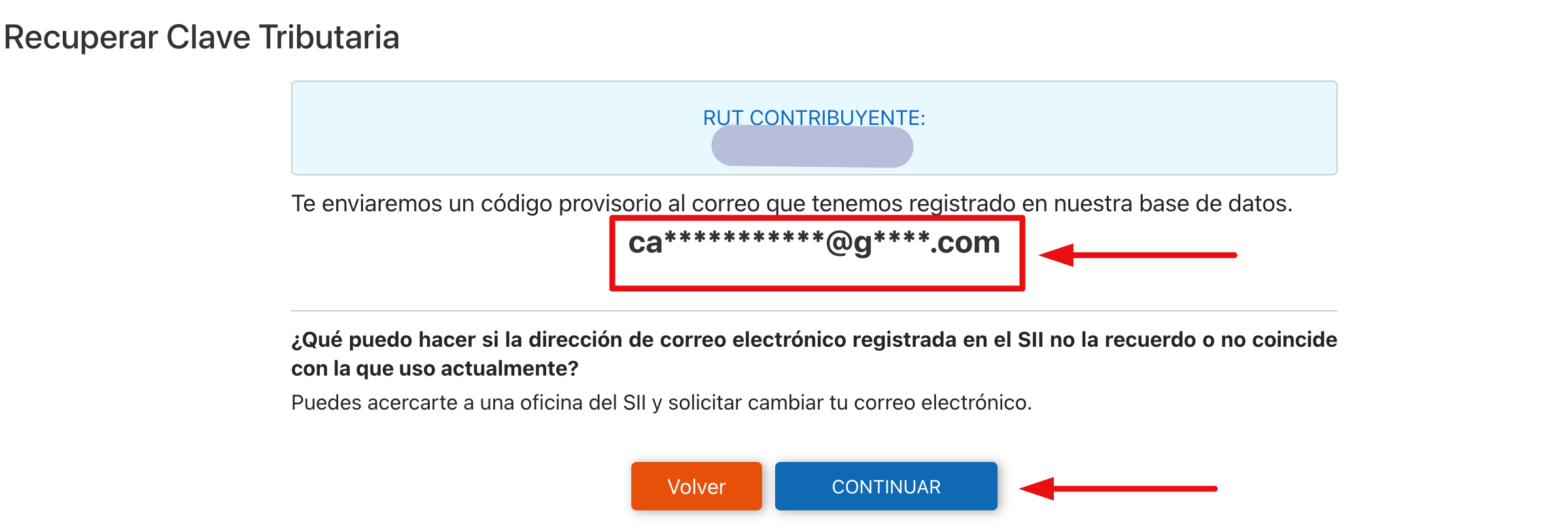 Confirmación envío correo SII